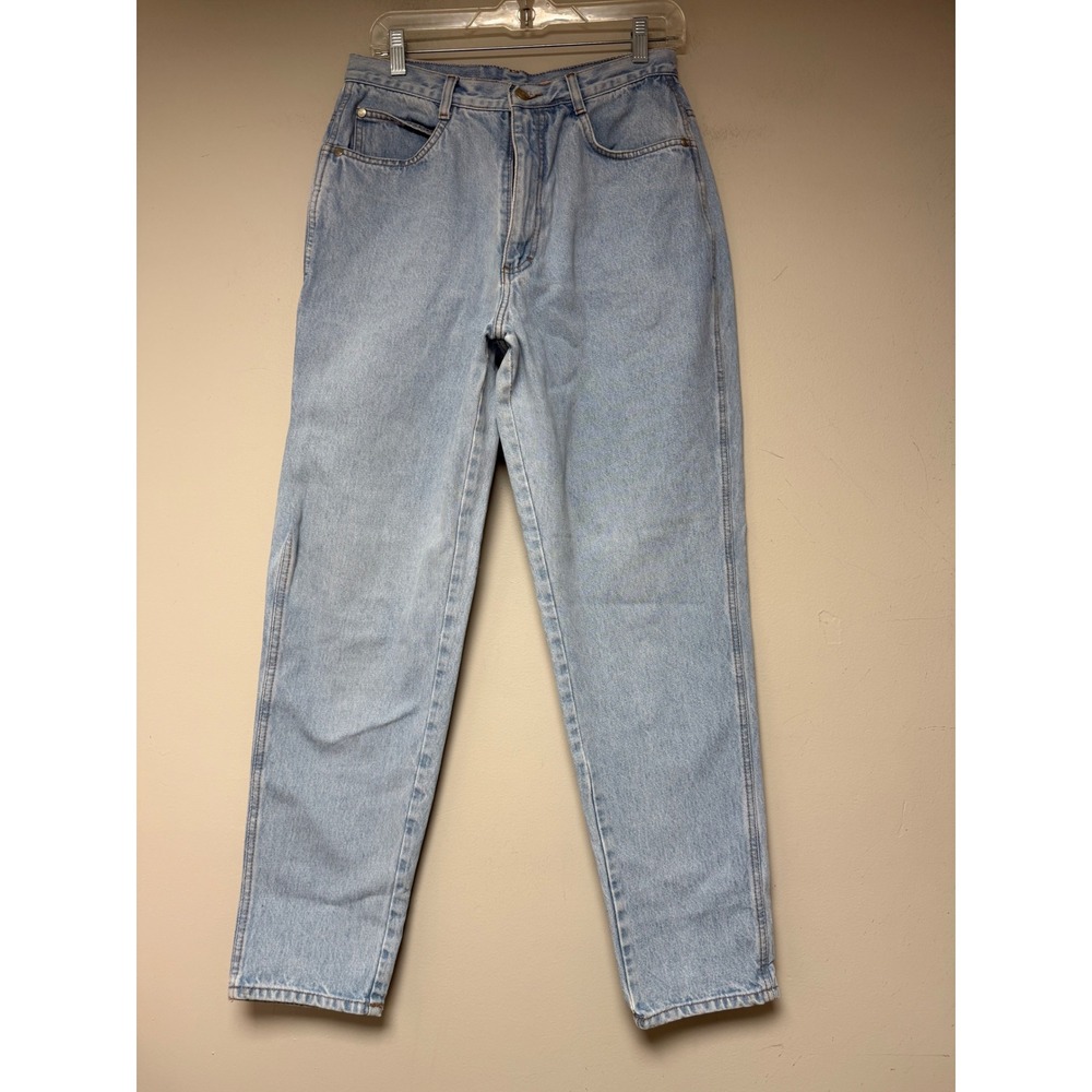 Vintage Gitano High Waisted Mom Jeans Light Denim Tapered Leg Womens 14 8173